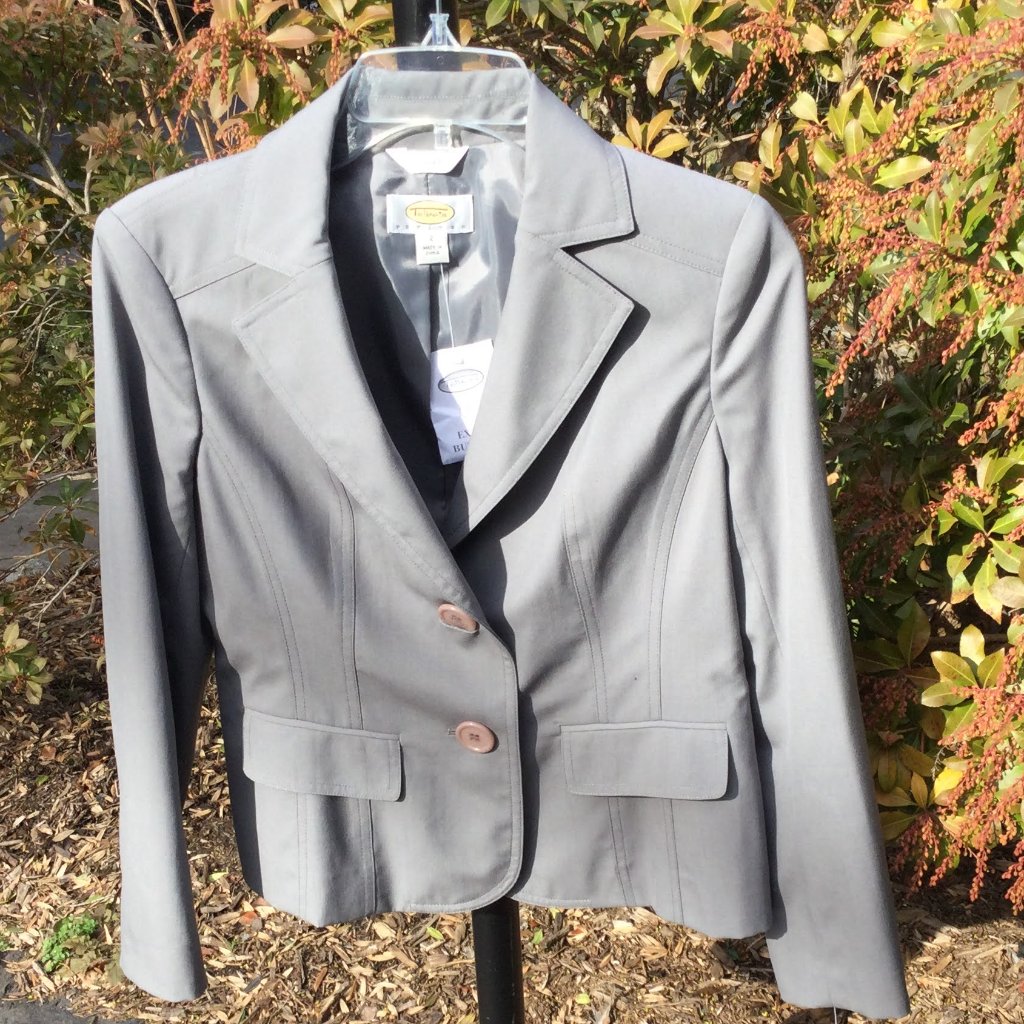 Talbots Wool Blended Solid Gray Jacket